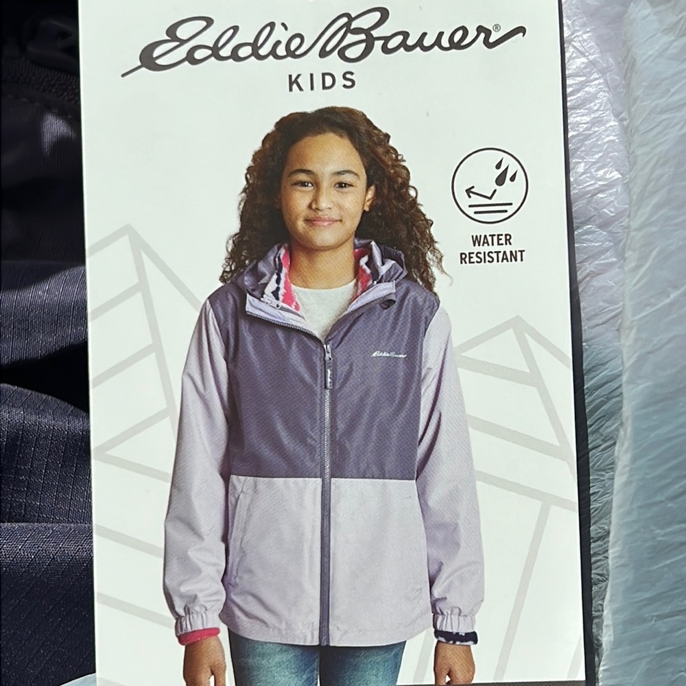 Eddie Bauer light weight three in one jacket large size 14/16 purple